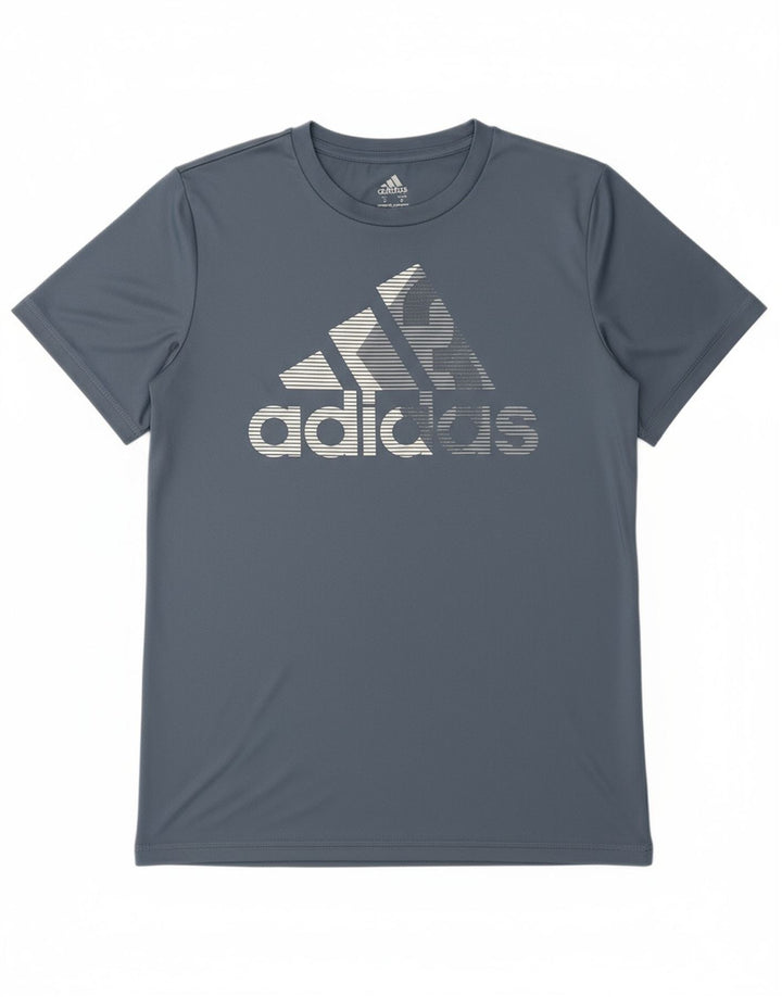 ADIDAS Boys Graphic T-Shirt Top 14-15 Years Large Blue Polyester