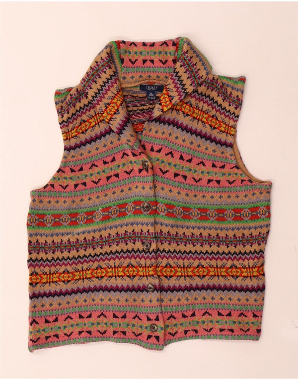 Chaps Cardigan sans manches pour femme UK 18 XL Multicolore Fair Isle
