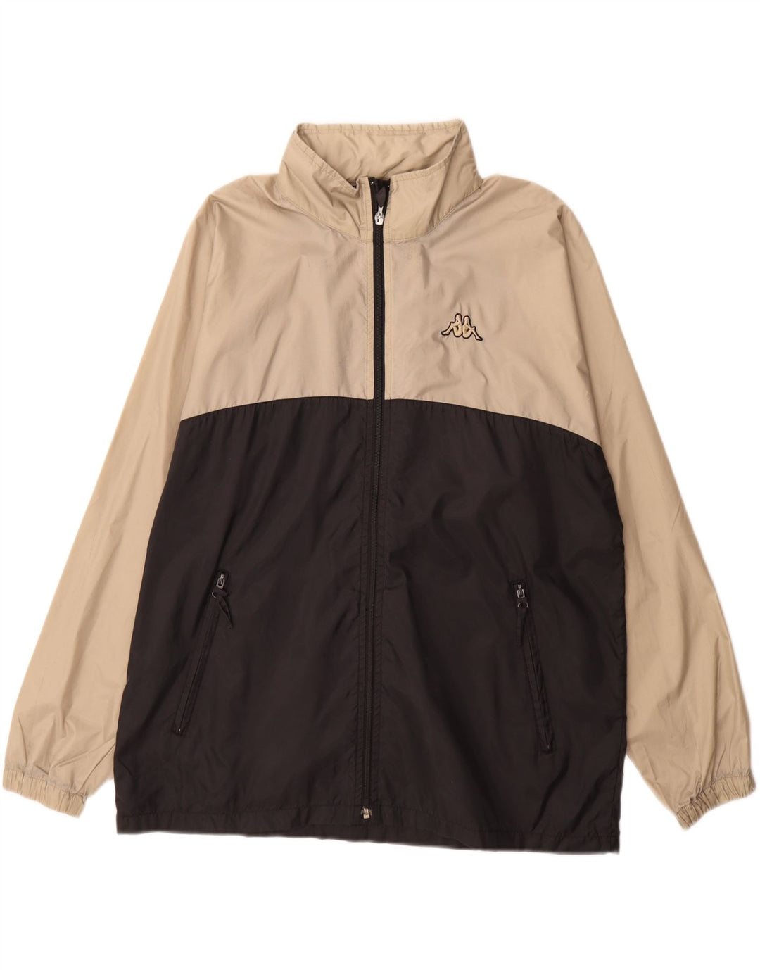 Kappa Veste de pluie zippée pour homme UK 38 Medium Beige Colourblock Nylon