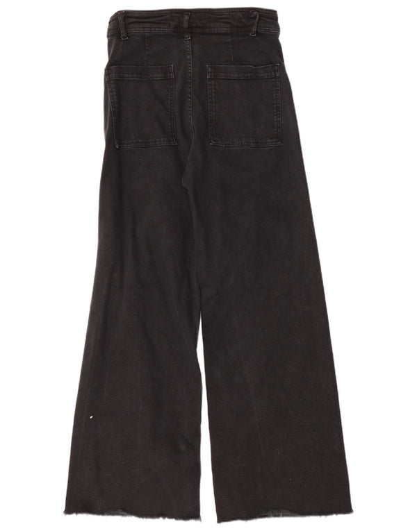Zara Womens The Marine Jean taille haute jambe large EU 38 Small W28 L29 Noir