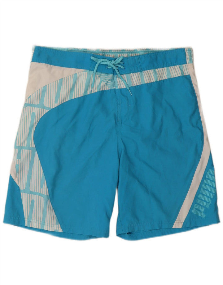 Puma Short de Bain Graphic Homme Bleu Moyen Polyester Colorblock