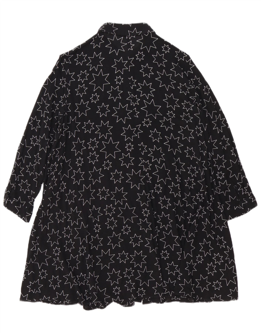 ZARA Robe chemise surdimensionnée à motif abstrait pour femme UK 10 Small Noir
