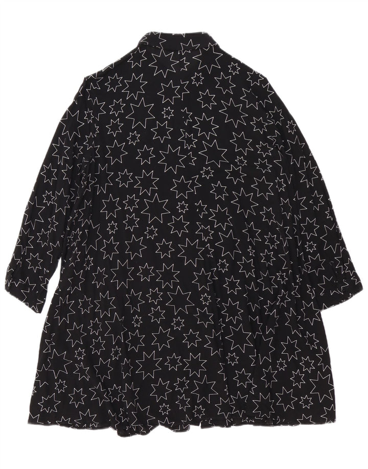 ZARA Robe chemise surdimensionnée à motif abstrait pour femme UK 10 Small Noir