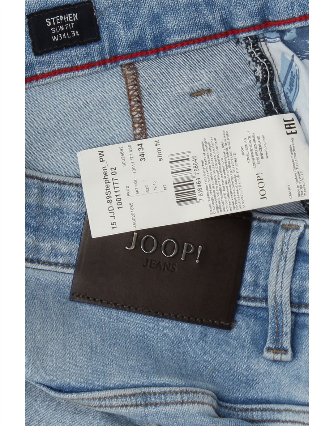 Joop Jean Slim Stephen W34 L32 Homme Bleu Coton