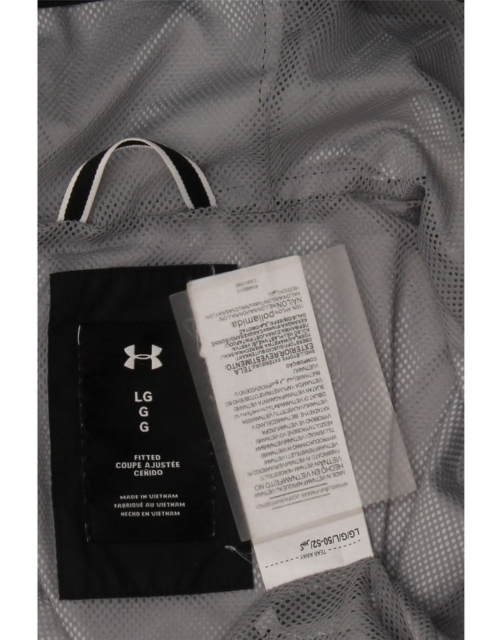 Under Armour Veste de pluie à capuche pour homme UK 40 Large Noir Nylon