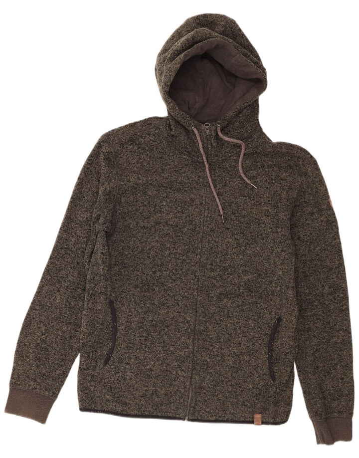 Quiksilver Pull à capuche zippé pour homme en polyester moucheté gris moyen