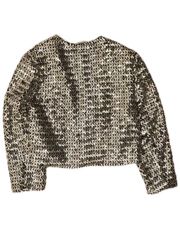 Jean Claire Veste blazer à sequins à manches 3/4 pour femme IT 42 Argent moyen