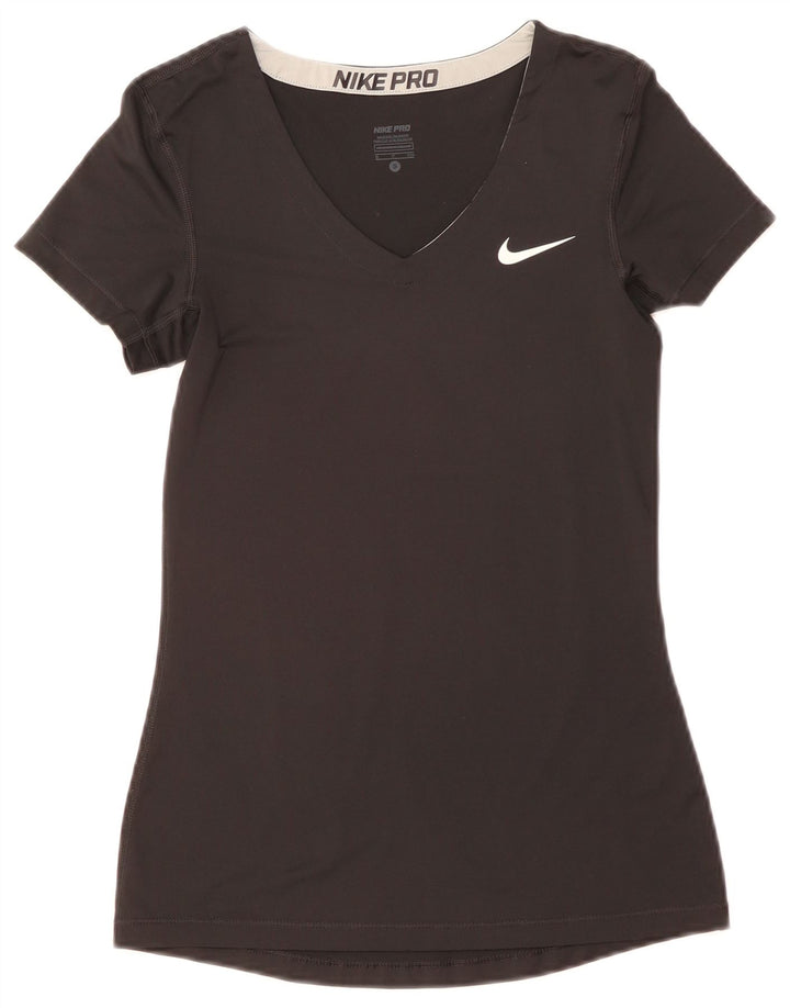 Nike Dri Fit T-shirt pour femme UK 8 Petit Noir