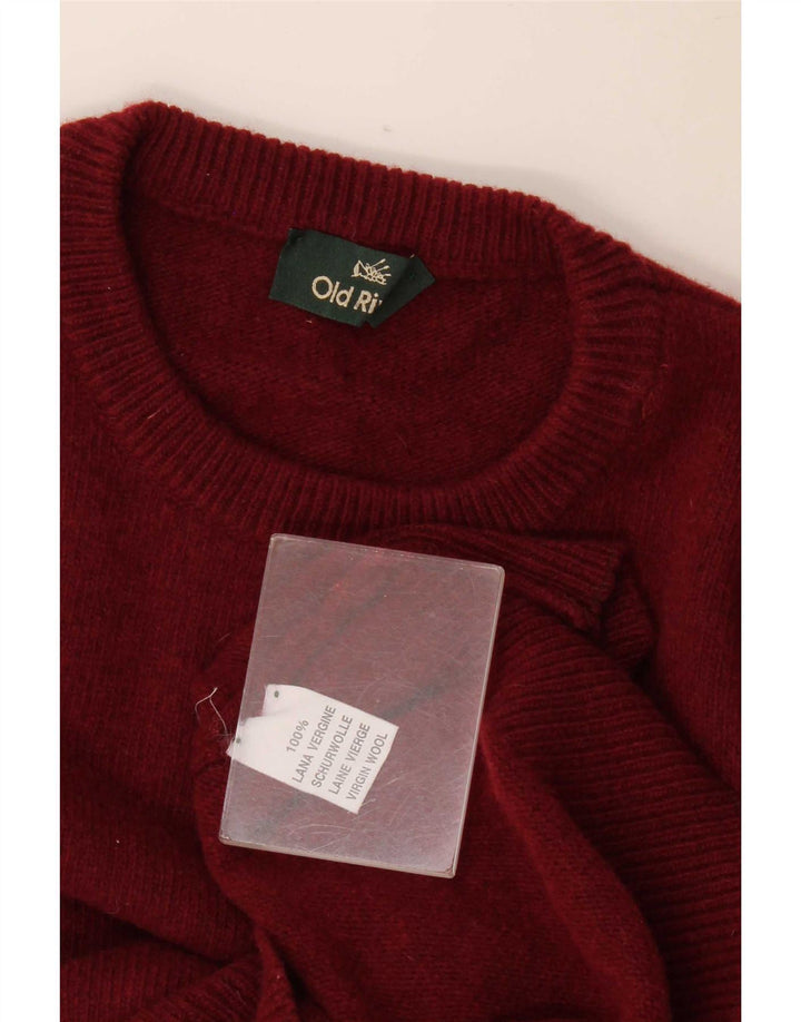 Old River Pull col rond pour homme en laine vierge bordeaux moyen