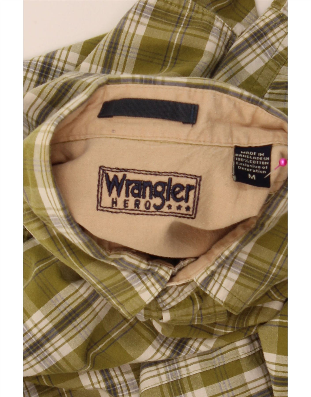 Wrangler Chemise à manches courtes pour homme en coton à carreaux vert moyen
