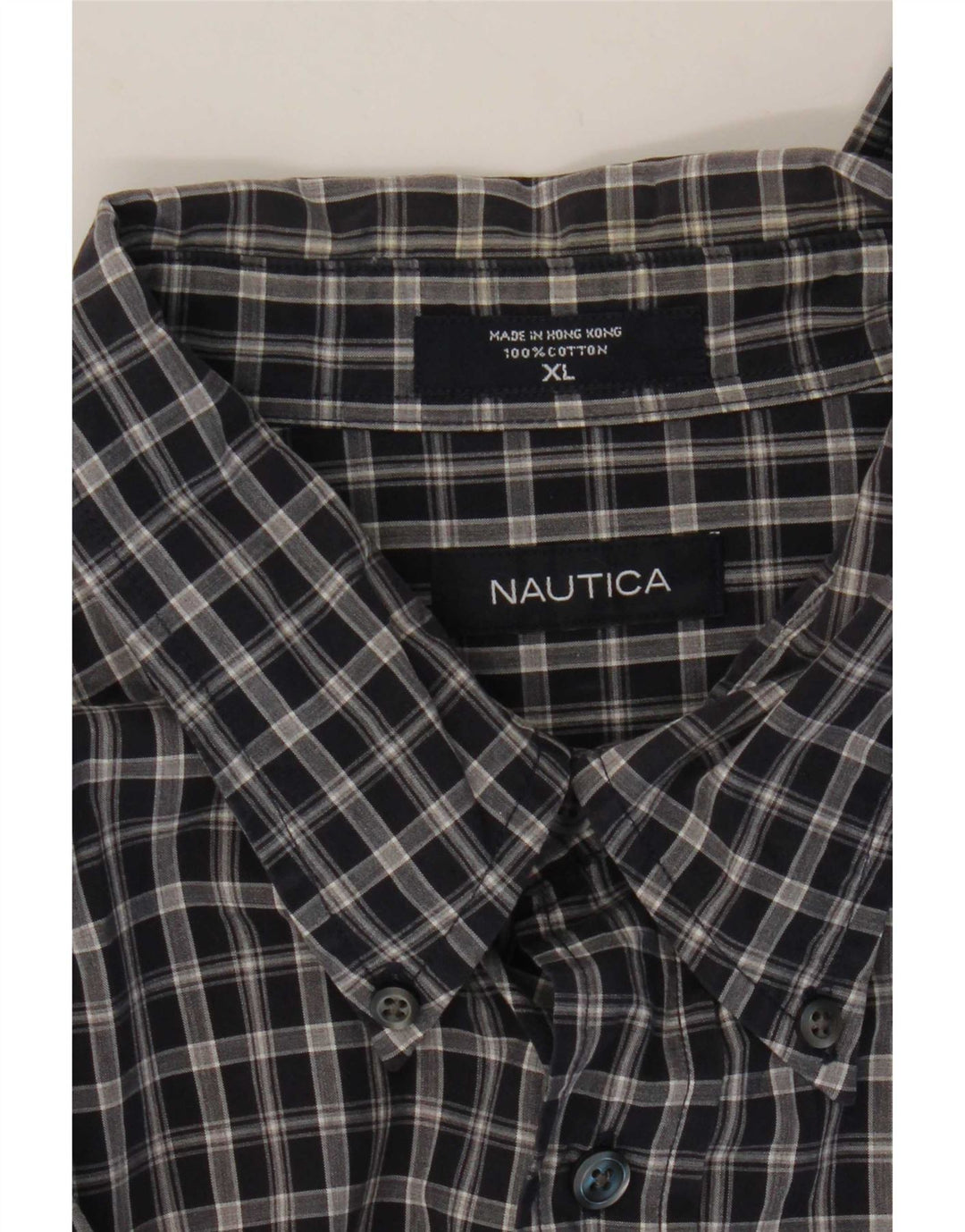 Nautica Chemise Homme XL Bleu Marine Carreaux Coton