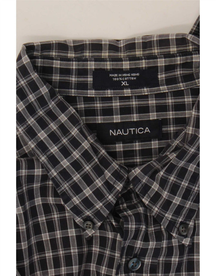 Nautica Chemise Homme XL Bleu Marine Carreaux Coton