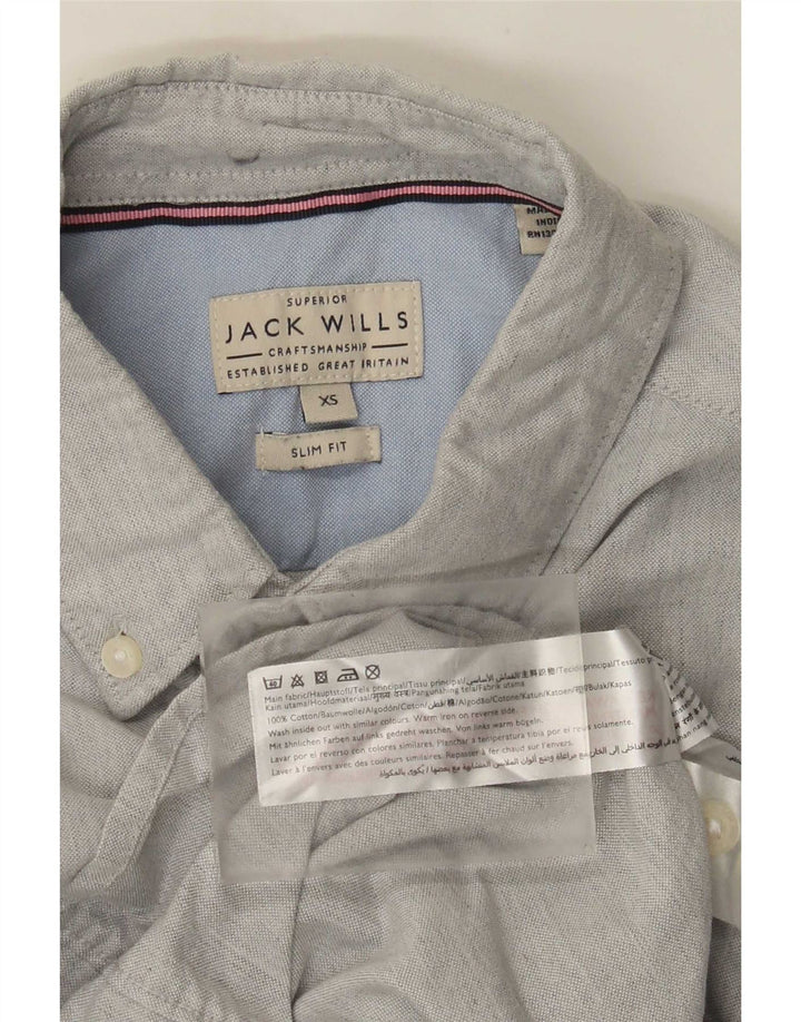 Jack Wills Chemise Slim Fit Homme Gris Coton