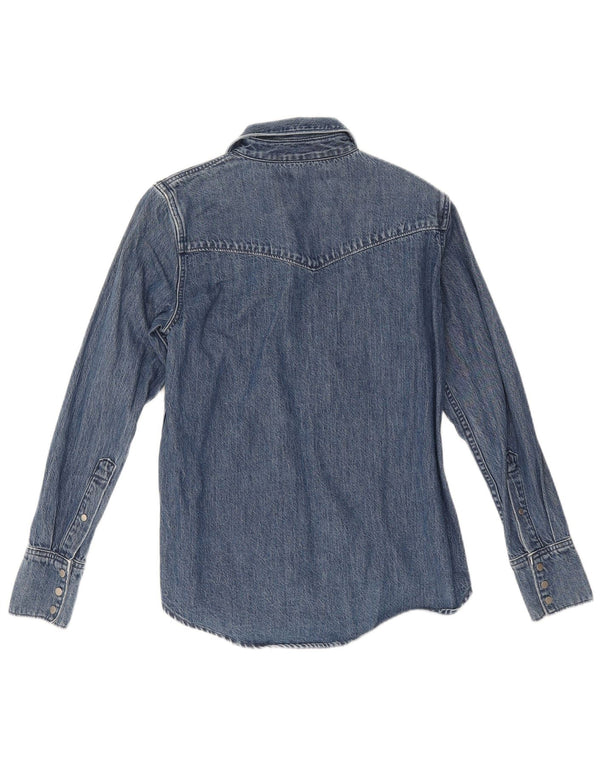 Calvin Klein Jeans Chemise en jean pour femme UK 6 XS Bleu marine Colourblock Coton