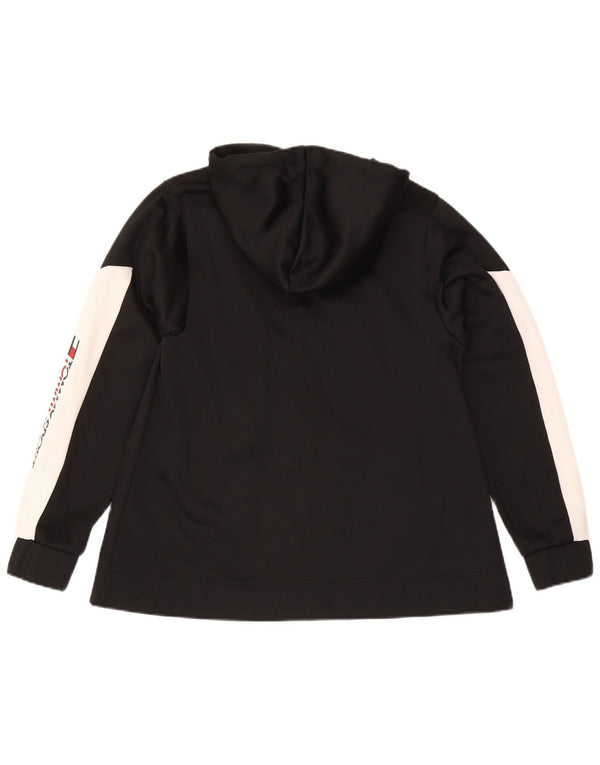 Tommy Hilfiger Pull à capuche zippé pour femme UK 14 Medium Black Colourblock