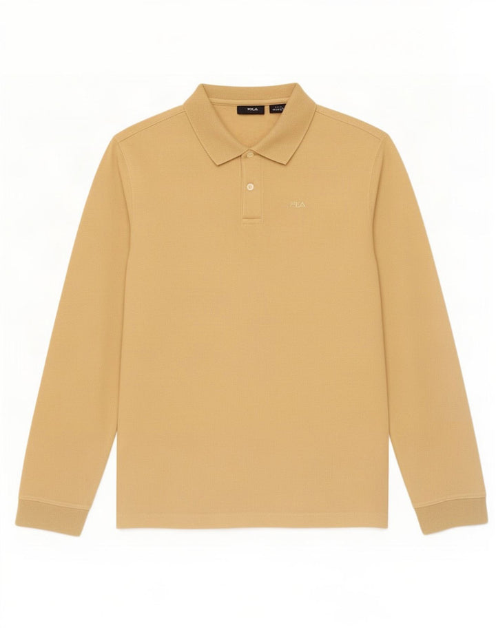 Fila Polo à Manches Longues Homme Beige Moyen