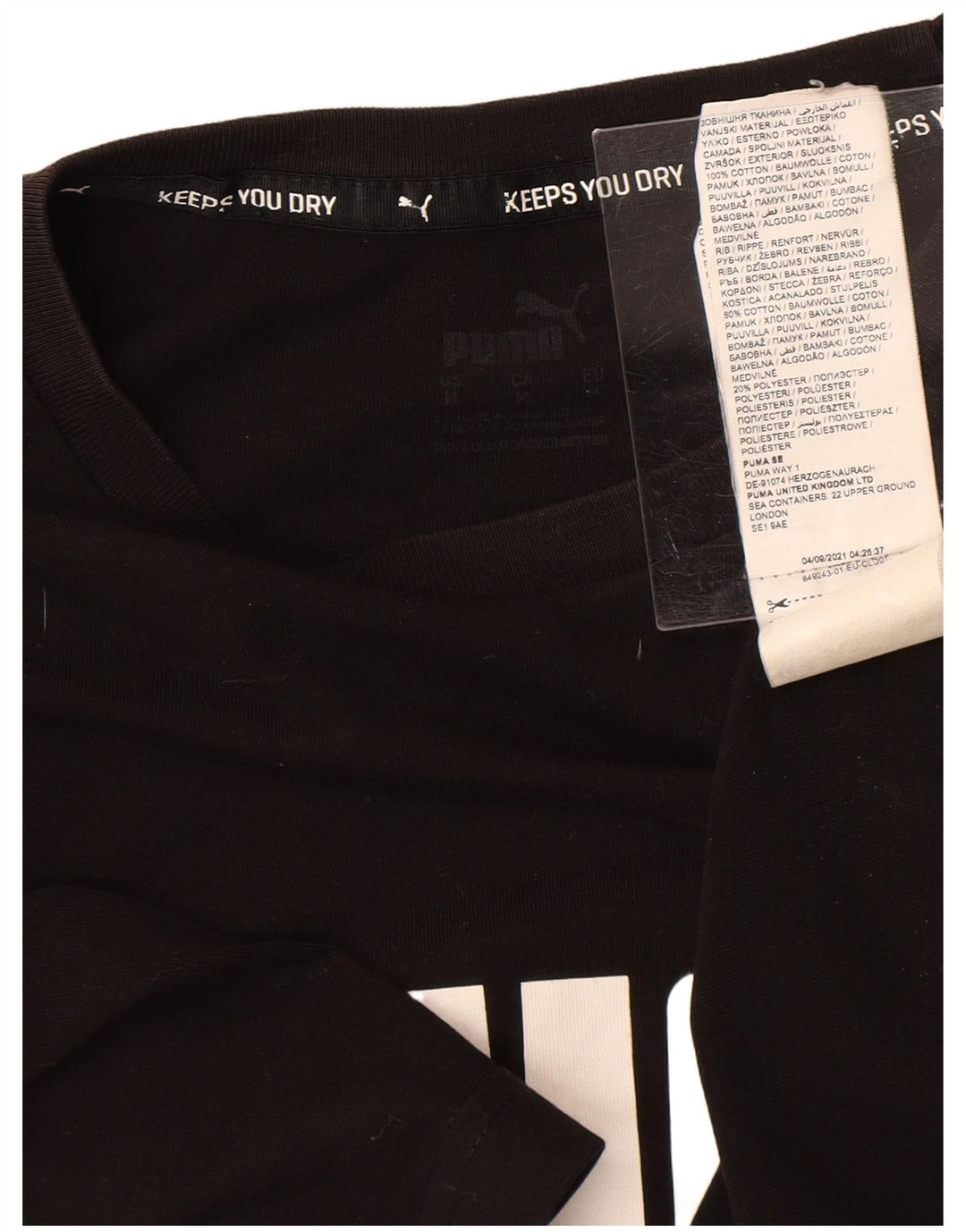 PUMA T-Shirt Graphique Homme Noir Moyen Coton