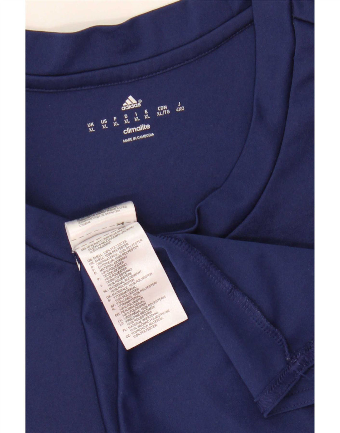 Adidas Homme Climalite T-Shirt Top XL Bleu Marine Polyester