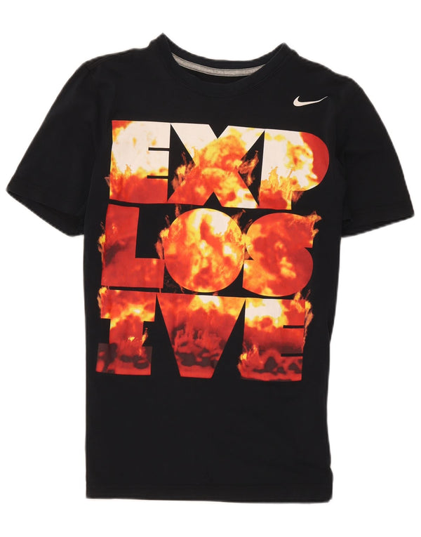 Nike Hommes Dri Fit Graphic T-Shirt Haut Petit Noir Coton