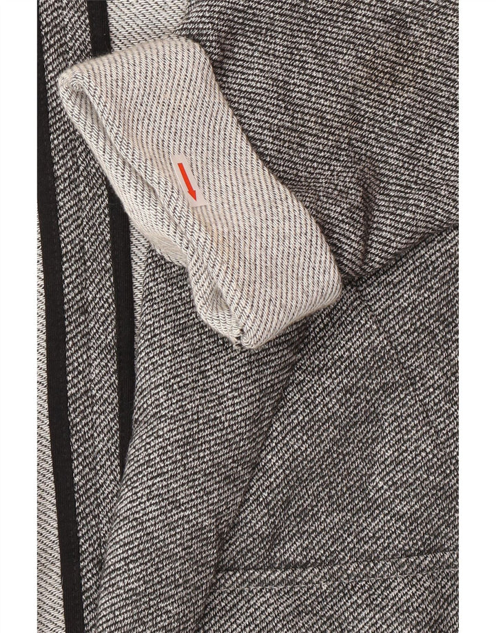 Topshop Veste Blazer Longue Ouverte Femme UK 10 Petit Gris Colorblock