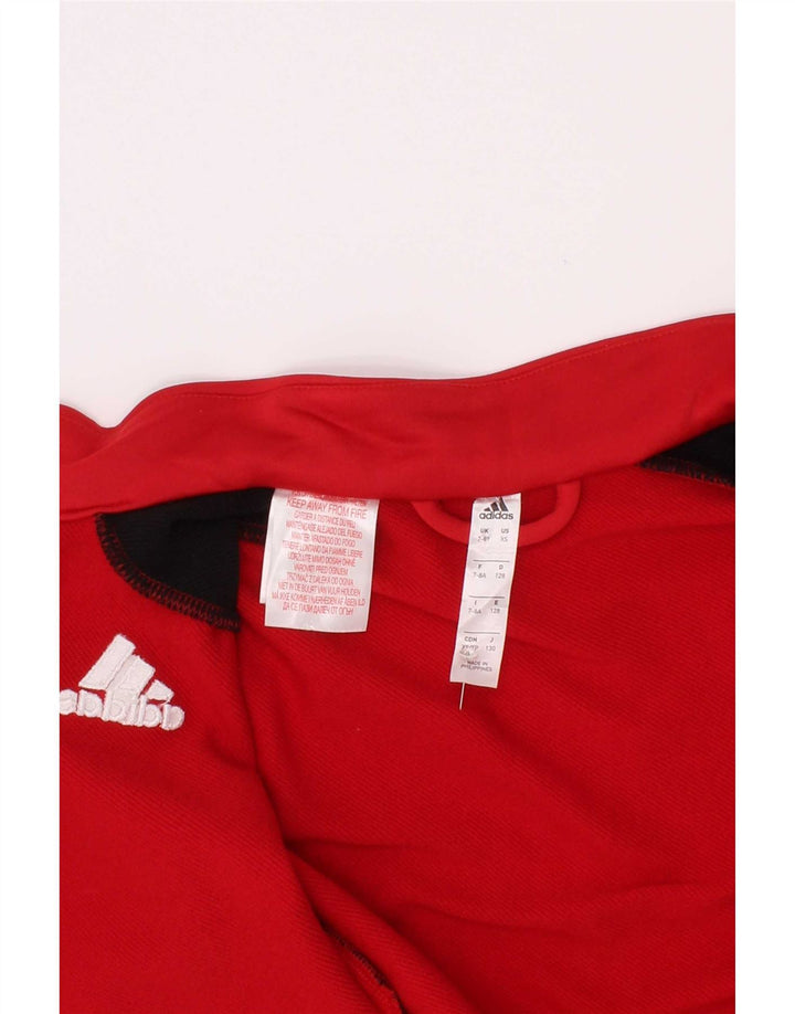 Adidas Veste de Survêtement Garçon 7-8 Ans Rouge Colorblock Polyester