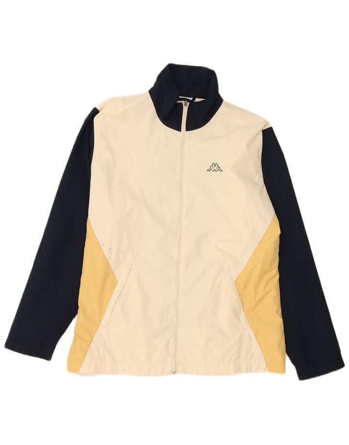 Kappa Veste de survêtement pour femme UK 18 XL Beige Colorblock Polyester