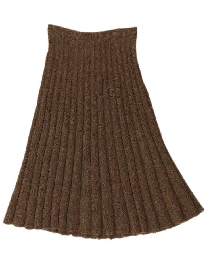 vintage Femme Tricot A-Line Jupe W28 Kaki Moyen