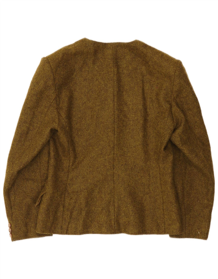 Marella Veste Blazer 4 Boutons pour Femme UK 14 Grande Laine Paisley Kaki