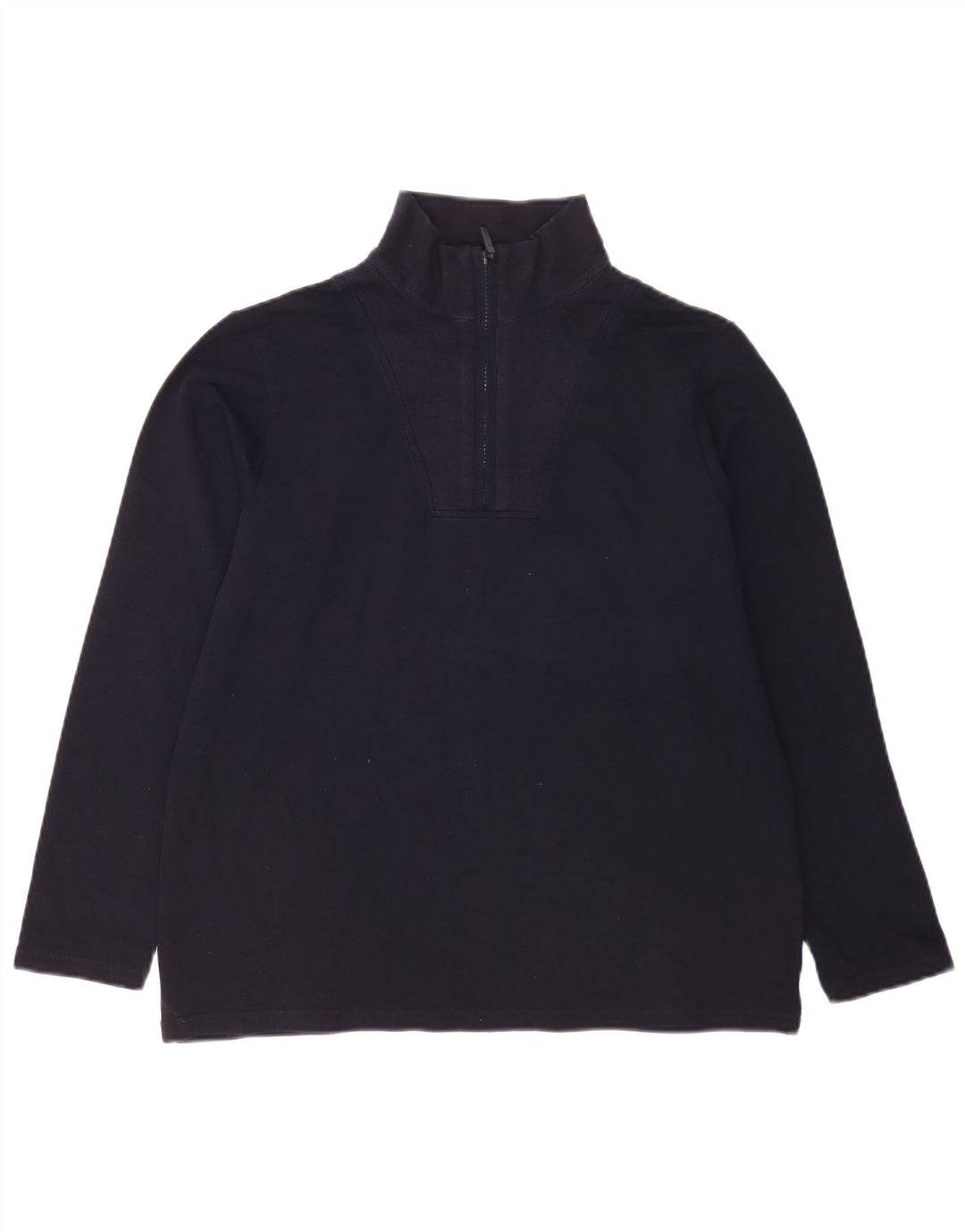 Marks & Spencer Sweat-shirt à col zippé pour femme UK 14 Bleu marine moyen