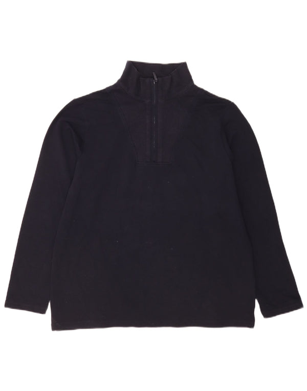 Marks & Spencer Sweat-shirt à col zippé pour femme UK 14 Bleu marine moyen