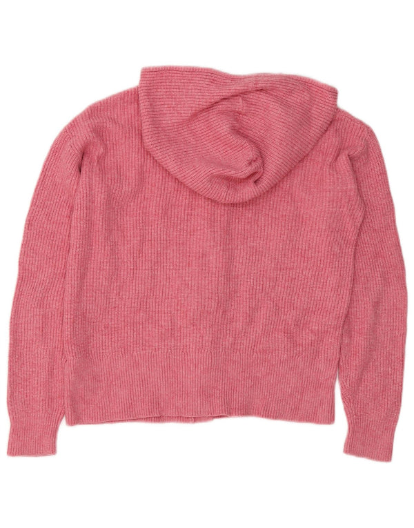Marks & Spencer Pull cardigan à capuche pour femme UK 10 Petite viscose rose