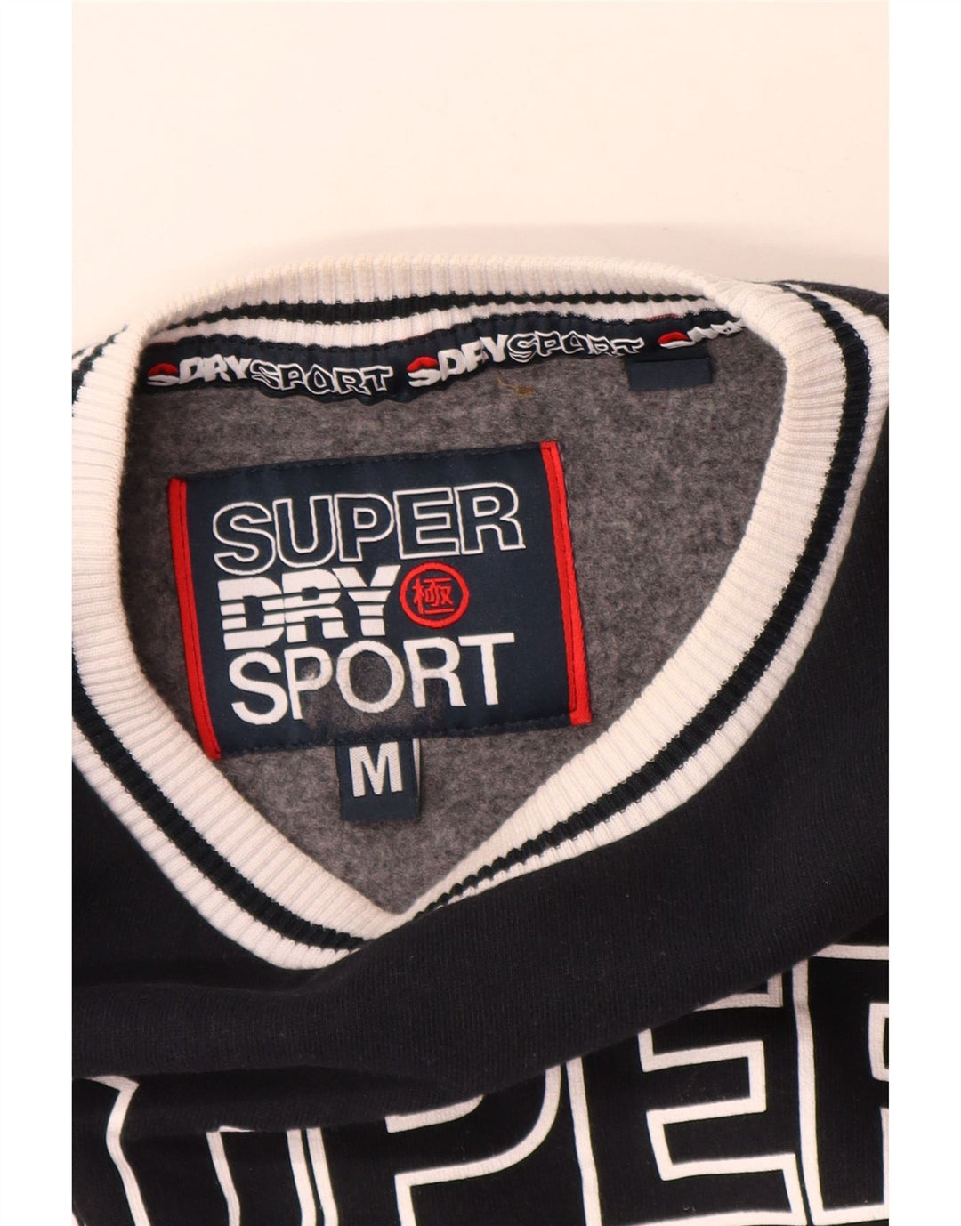 Superdry Sweat-Shirt Graphique en Coton Colorblock Noir Moyen Homme