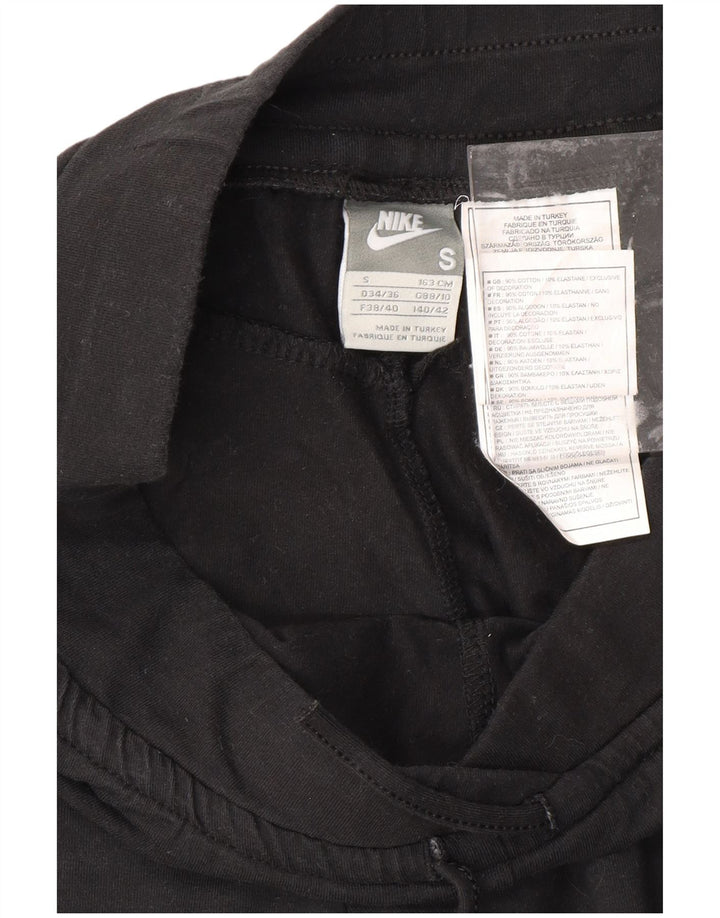 NIKE Pantalon de survêtement Capri pour femme UK 8/10 Petit coton noir