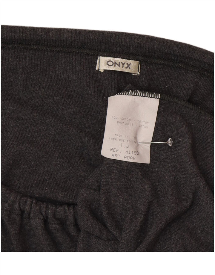 Onyx Haut court à manches longues pour femme - Gris moyen - Coton
