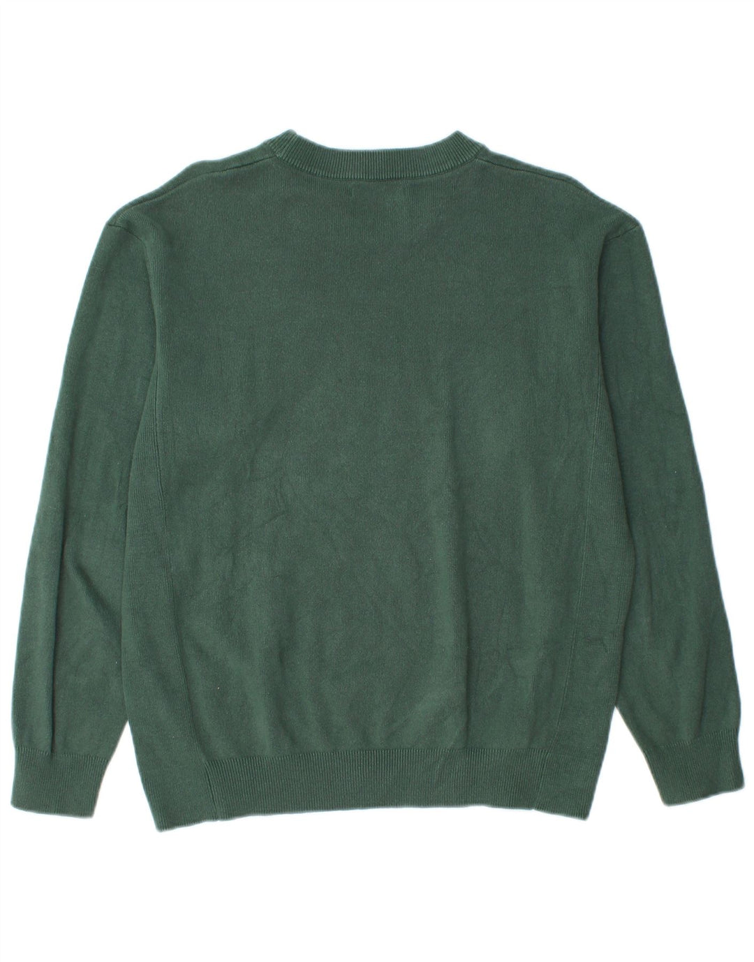 Zara Pull Col Rond Homme Vert Moyen Coton