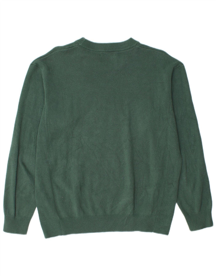 Zara Pull Col Rond Homme Vert Moyen Coton
