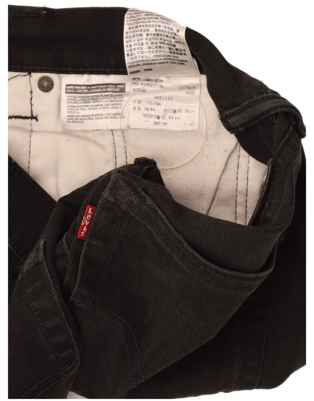 Levi's Jean Slim Homme W31 L32 Noir Coton
