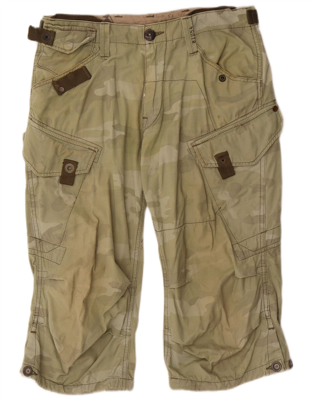 G-STAR Bermuda Cargo Homme Medium W34 Kaki Camouflage Coton