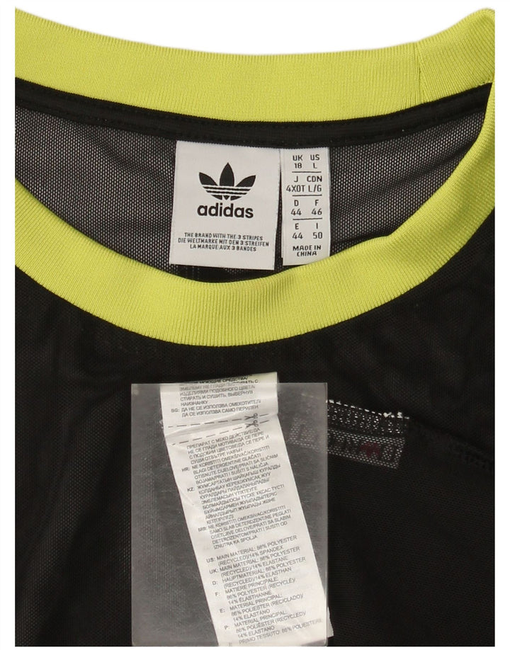 Adidas T-Shirt Femme Top UK 18 XL Noir Polyester