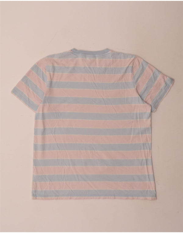 Adidas T-Shirt Homme Haut Grand Coton Rayé Rose