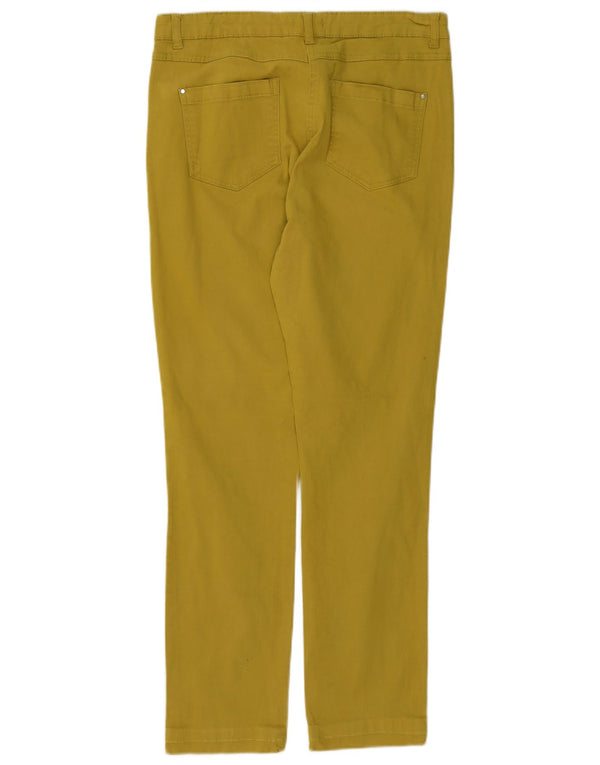 M&Co Pantalon décontracté slim pour femme UK 14 Large W32 L28 Jaune Coton