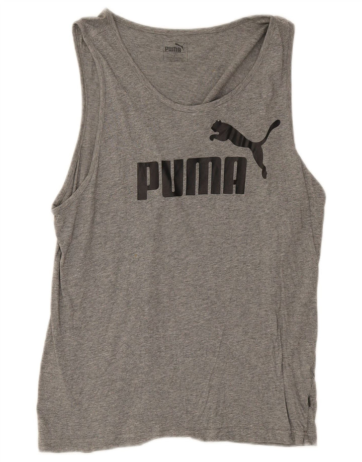 Puma Débardeur Graphic Homme Gris Moyen Moucheté