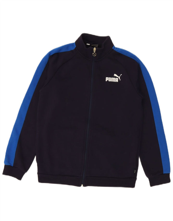PUMA Veste de Survêtement Garçon 13-14 Ans Bleu Marine Coton