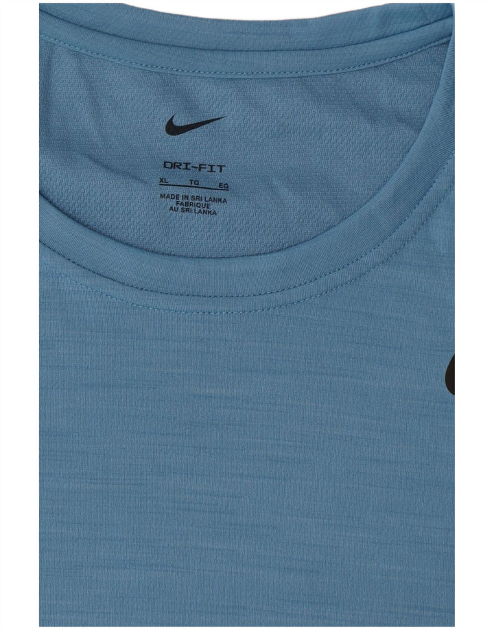 Nike Hommes Dri Fit T-Shirt Haut XL Bleu Polyester