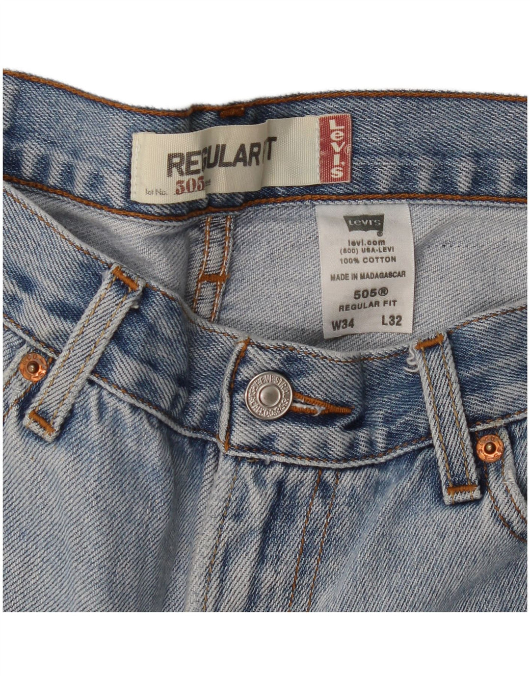 LEVI'S Jean Droit 505 Regular Fit Homme W34 L32 Bleu Coton