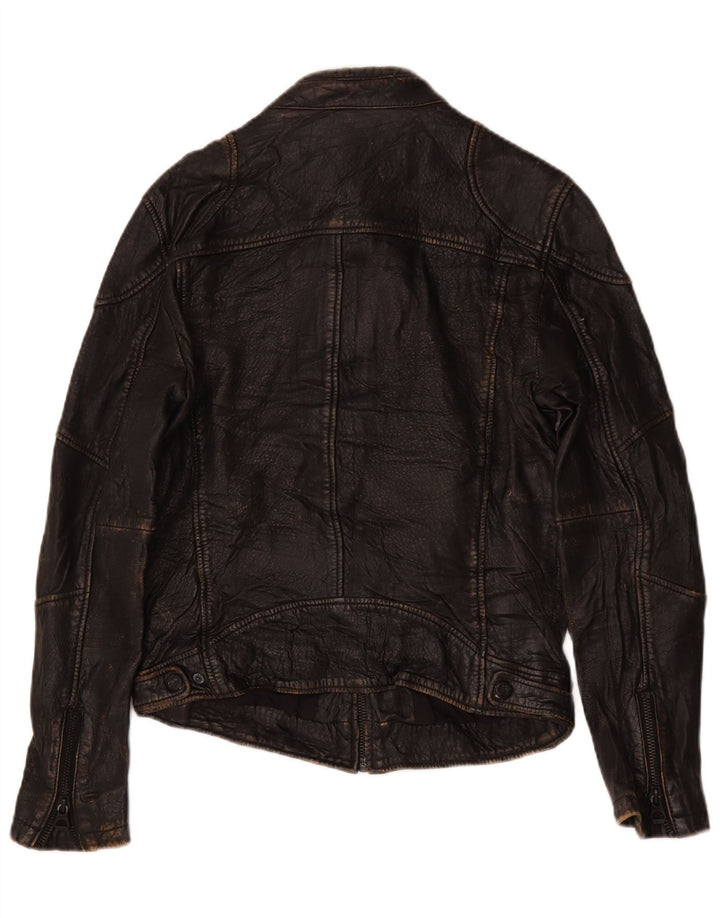 Gypsy Veste en cuir pour homme UK 38 Medium Noir
