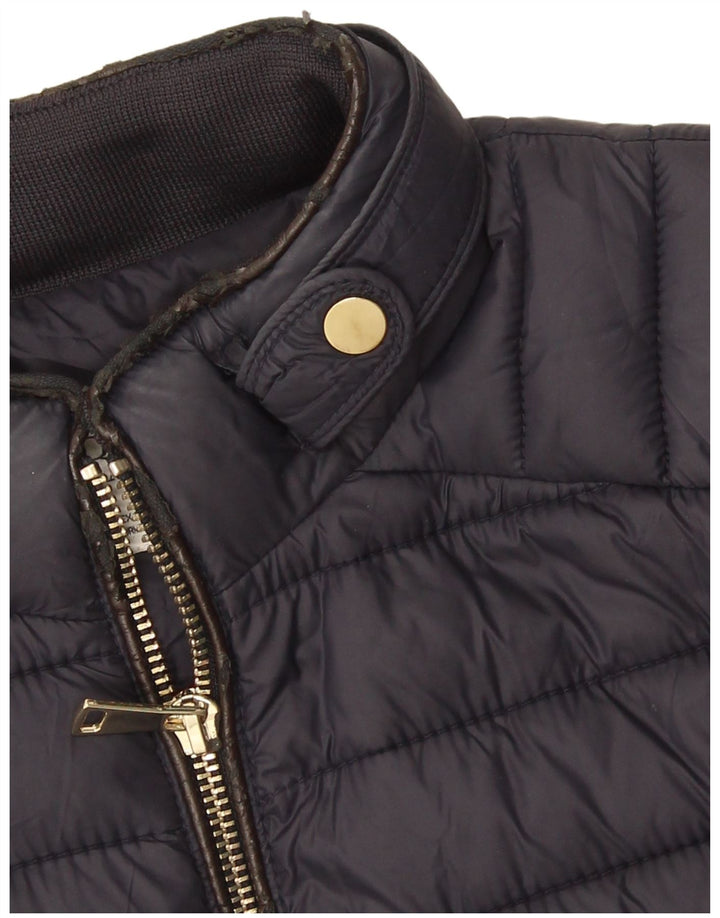 Zara Veste rembourrée pour femme UK 10 Petit nylon bleu marine