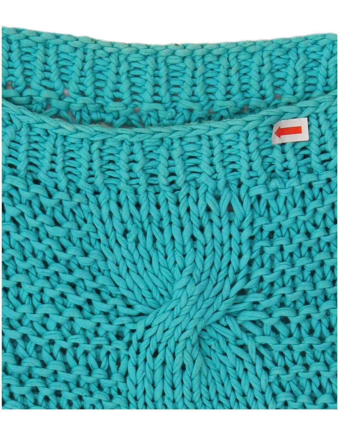 VINTAGE Femmes Crop Boat Neck Jumper Pull UK 14 Medium Turquoise