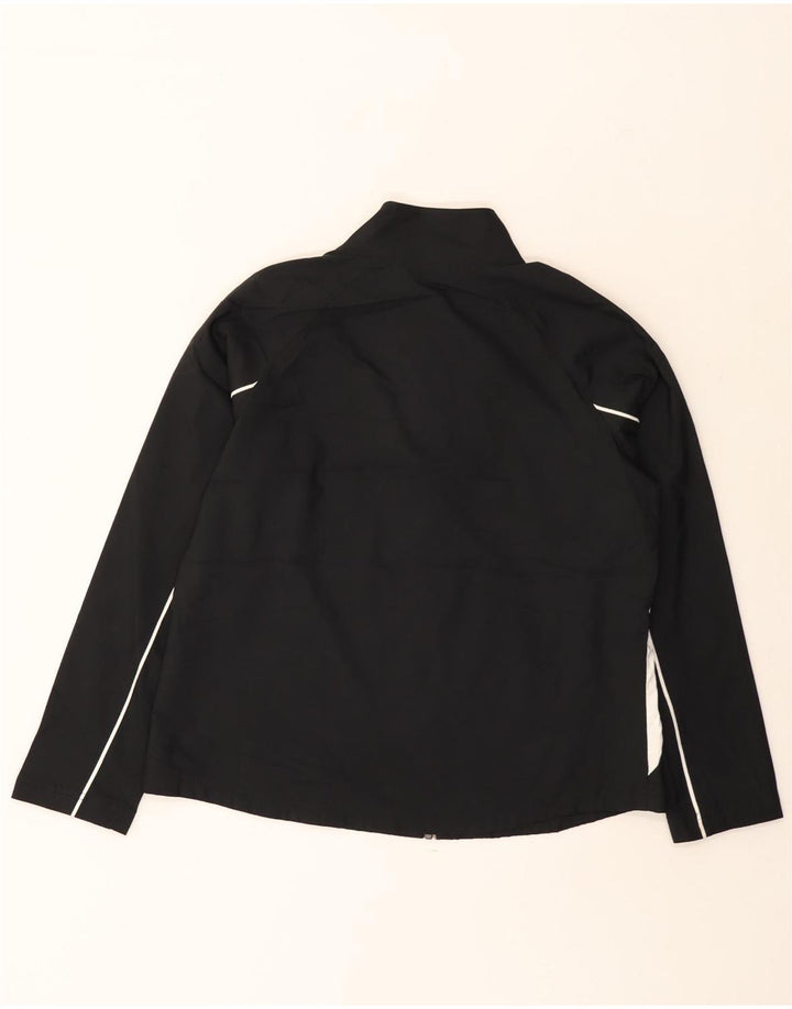 Reebok Veste de survêtement pour femme UK 16 Large Noir Colorblock Polyester