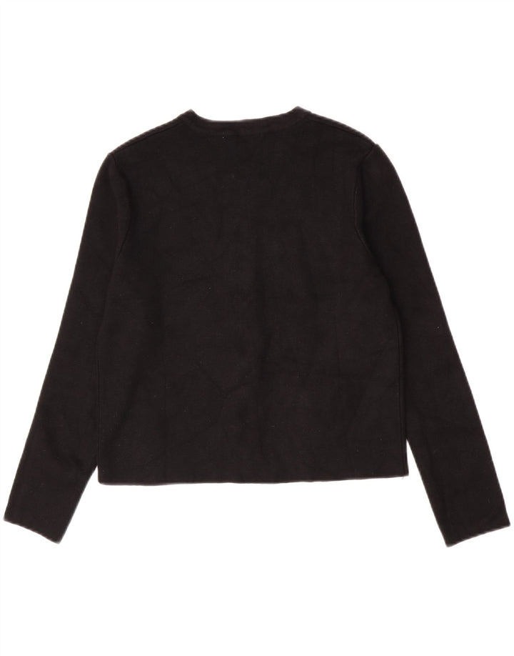 Zara Womens Crop Cardigan Pull UK 12 Moyen Noir